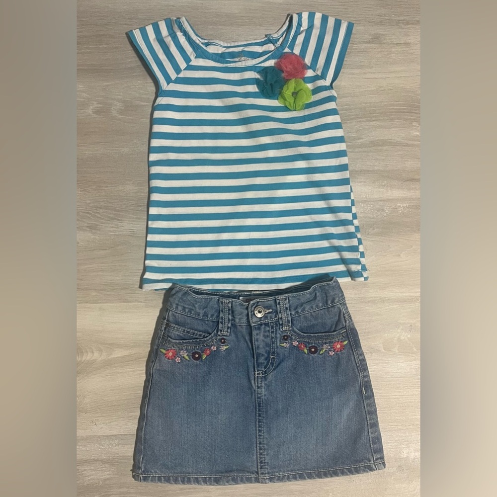Striped Blue and White Kids Outfit